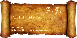 Pitlik Gábor névjegykártya